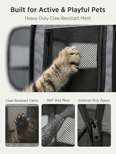 Image of UWE Extra Large Small Animal Playpen, Waterproof Foldable Pet Pen,Dark Grey
