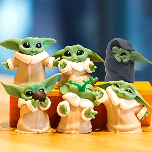 Image of PATPAT Baby Yoda 6Pcs PVC Baby Yoda Soft Toy 2-2.4 inch Yoda Model Toys for Kids Adult Star Wars Yoda Figures Toy Set Birthday Gift for Kids Cute Desk Decoration for Office Home