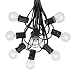 G30 Globe Outdoor String Lights With 125 Clear Globe Bulbs By Novelty Lights - Commercial Grade - Outdoor Lights - Bulb String Lights - Globe String Lights - Globe Lights - Patio String Lights - Black Wire - 100 Foot