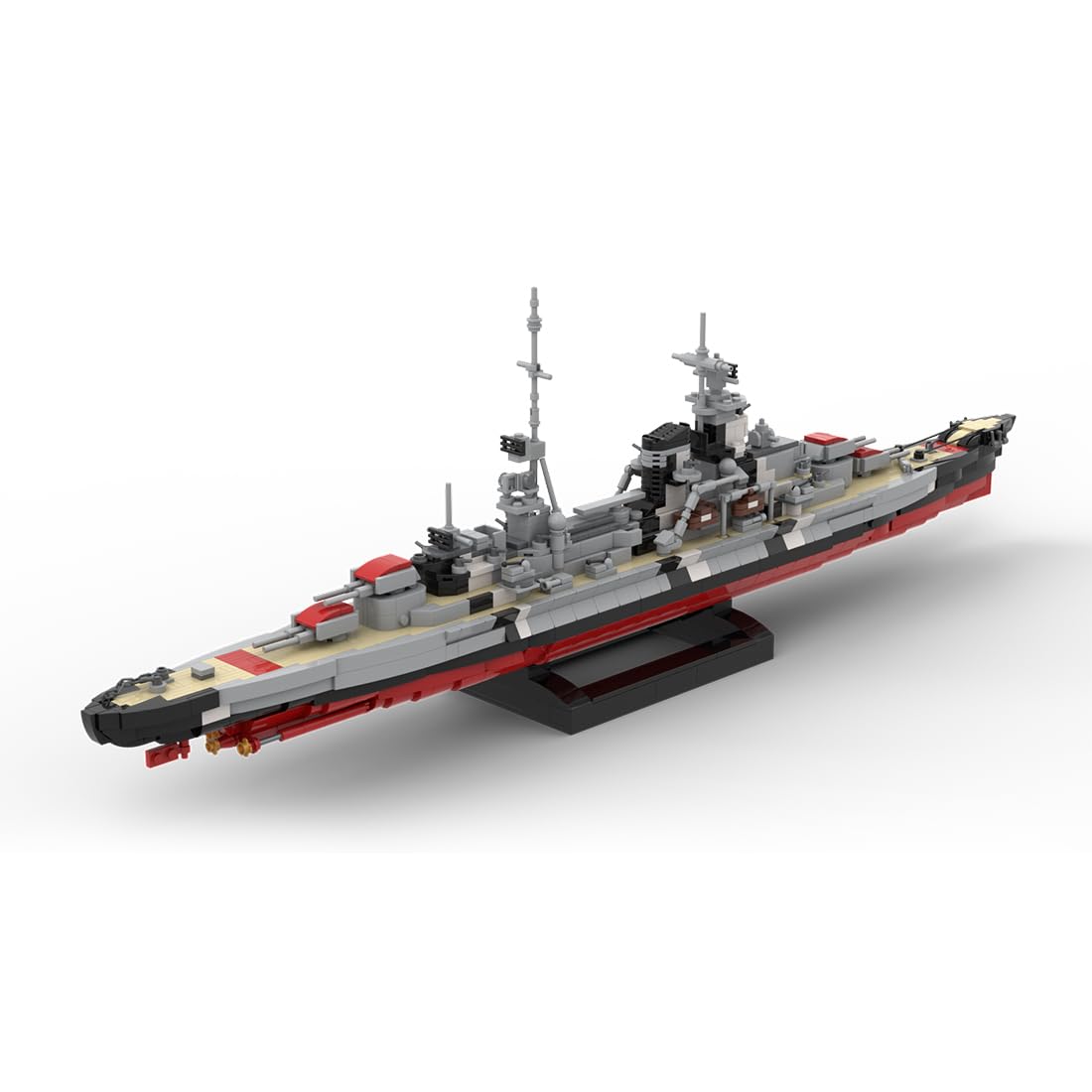 Klemmbausteine Kriegsschiff Modell, 1958 Teile 1:300 Maßstab Schwerer Kreuzer Prinz Eugen Schlachtschiff Leichter Kreuzer MOC Militär Technik Groß Schiff Set