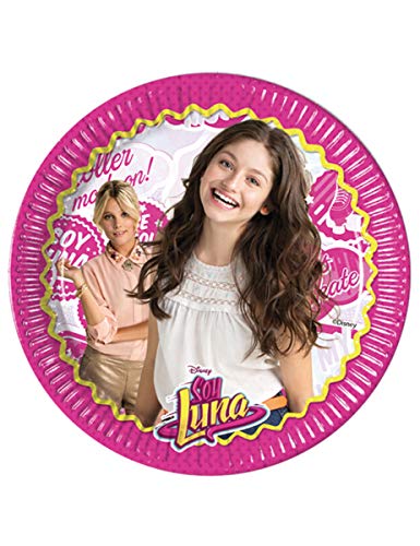 Procos 8 Assiettes en Carton Soy Luna 23 cm - Rose - Taille Unique