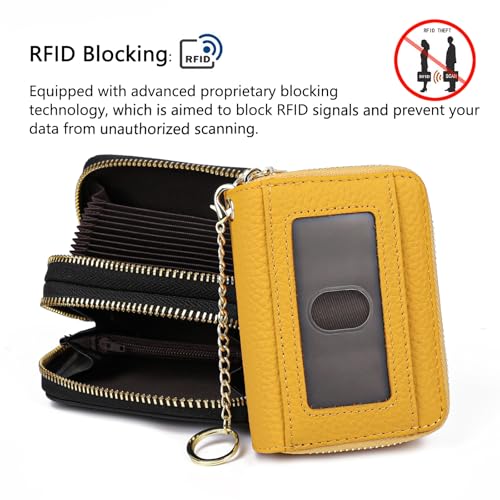 Image of imeetu Rfid Credit Card Holder,Genuine Leather Businese Card Case,Rfid Blocking Wallet for Women & Men
