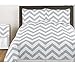 Sweet Jojo Designs Gray and White Chevron Zig Zag Full Length Double Zippered Body Pillow Case Cover