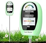 AiGerdinn Soil Test Kit, 2-in-1 Soil Moisture Meter, Soil pH Meter -Dual Dial-Simultaneously-Display Results-Soil pH Tester, Moisture Meter for Garden,Lawn,Farm Indoor&Outdoor Plants-Teargreen
