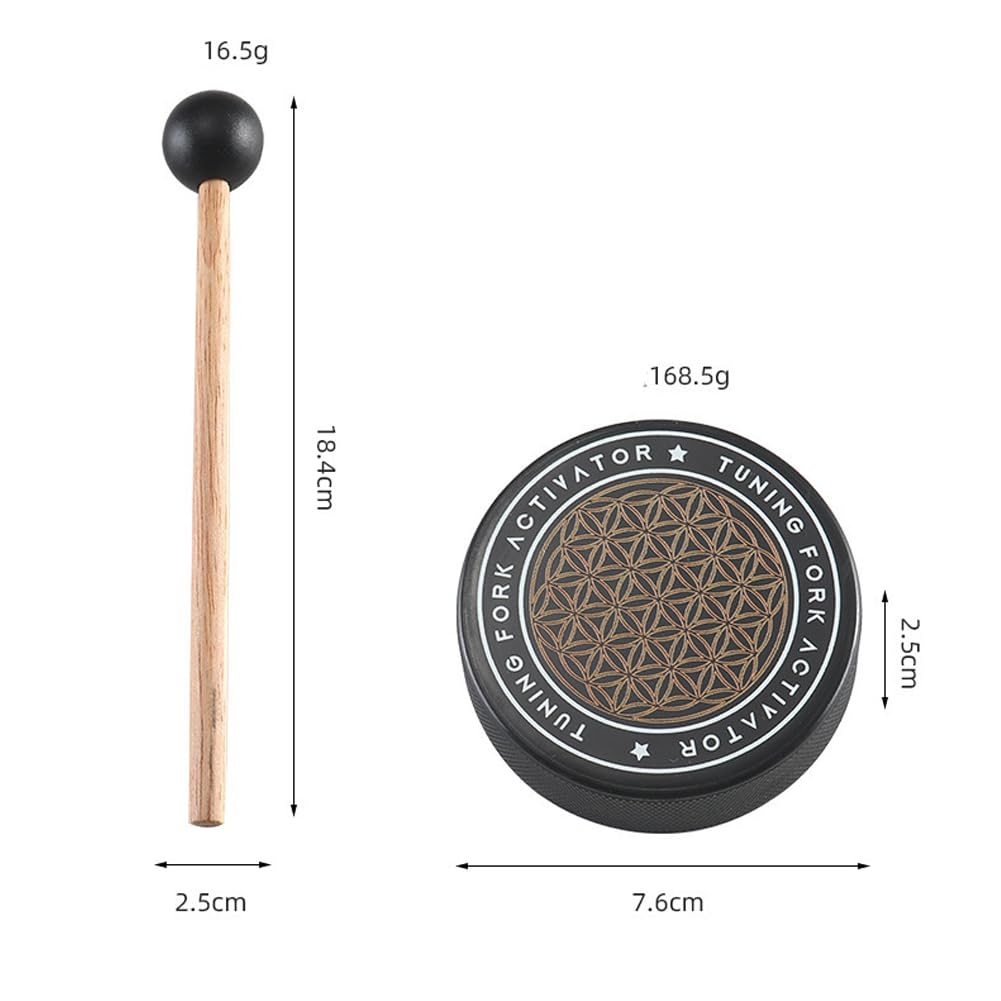 Juego de 4 tenedores de afinación para curación, juego de 4 tenedores de afinación con peso corporal para curación de chakras, 128 Hz, 256 Hz, 384 Hz, 136.1 Hz, aleación de aluminio con bolsa