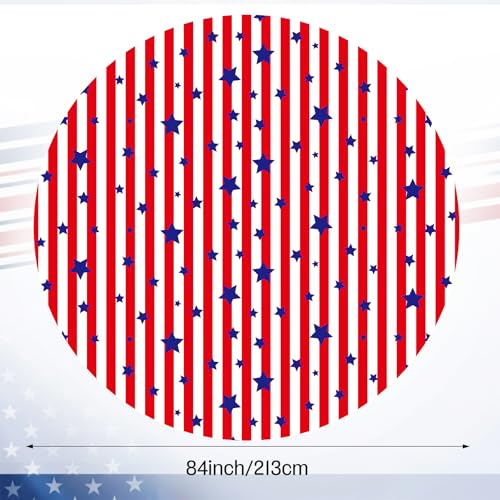 Image of Oudain 4th of July Decoration Tablecloths 84 Inch Plastic 250th Anniversary Patriotic Tablecloth American Flag Red White Blue Disposable Tablecover for Memorial Day Party Supplies(6 Pcs,Retro)