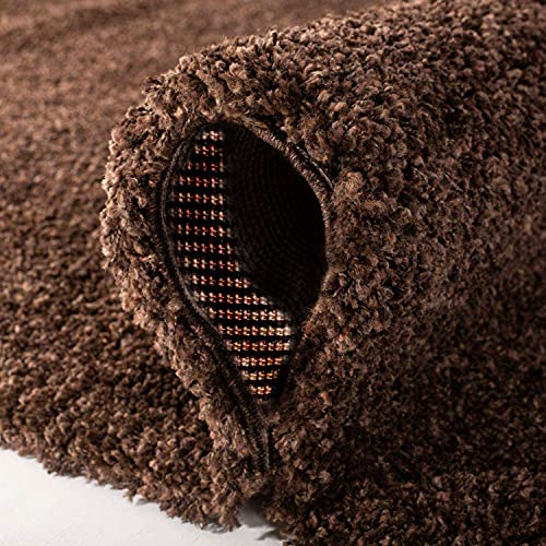 Image of CD Carpet Anti Slip Shaggy Fluffy Fur Rugs and Carpet for Living Room Bedroom Kids Room Plain Circle Carpets for Home with 2 Inch Thickness (Color Brown Size 10x10 Feet Round)