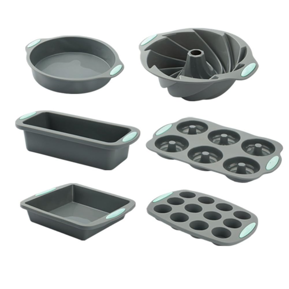 Juego De Utensilios Para Hornear De Silicona De 5 O 6 Piezas, Moldes Para Hornear Antiadherentes Para Horno De Cocina, Moldes De Silicona Para Pasteles Con Molde Para Muffins (Conjunto 5)