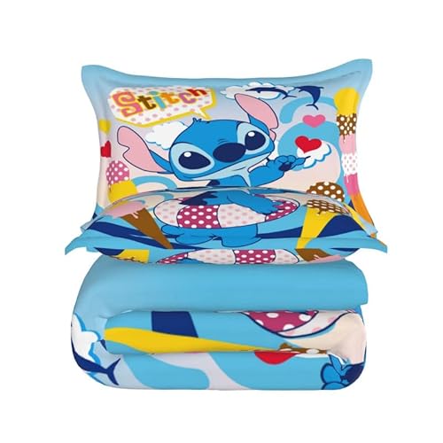 Evagmg Cute Bed Duvet Cover Anime Bedlinenset Cartoon Bedding Sets 3D Printed Lightweight 3 Pieces Comforter Cover Sets With 1 Duvet Cover And 2 Pillow Pillowcases For Kids, Full #TOP4