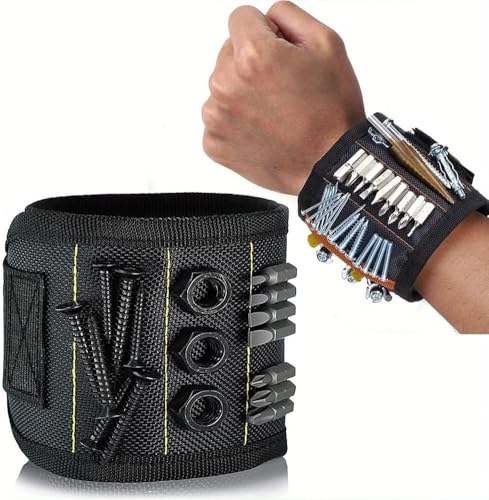 Strong Magnetic Tool Holder Belt, Magnetic Wristband, No Assembly Required - Ideal for DIY-Red