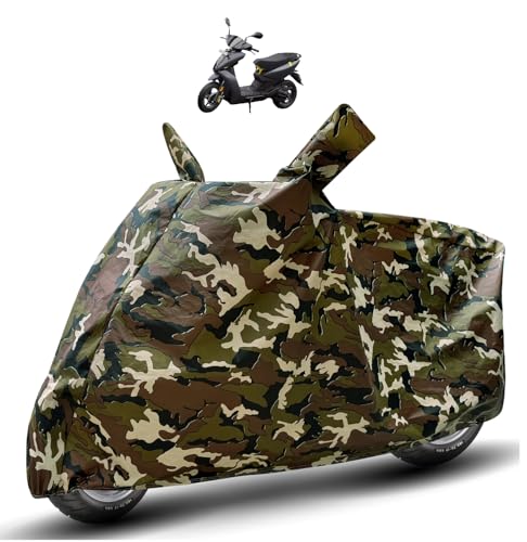 Image of Auto Hub Waterproof Scooty Cover Compatible with Ather 450 Dustproof, UV Protection Two Wheeler Scooty Ather 450 Cover - Army Print