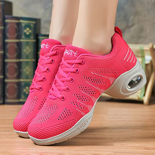 Women's Jazz Shoes Split Sole Dance Sneakers Lace Up Zumba Modern Shoes4