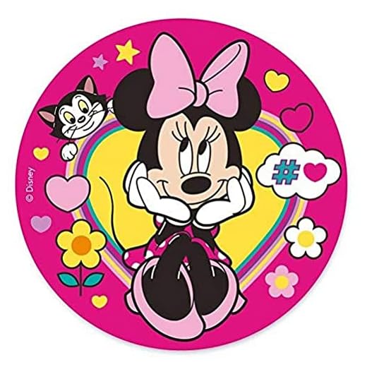 Dekora-114381 Decoracion Tartas de Cumpleaños Infantiles en Disco de Oblea de Minnie Mouse, Multicolor (114381)