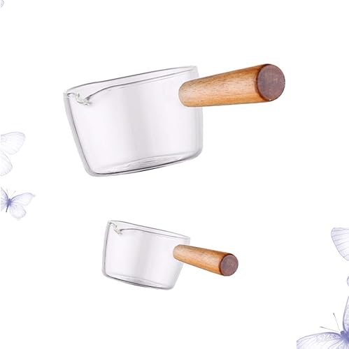 Miniatura 9 de DOITOOL Tazón de preparación de 2 piezas de plato de crema de vidrio, cuencos pequeños para salsas, platos de barra de postre con asa, taza de