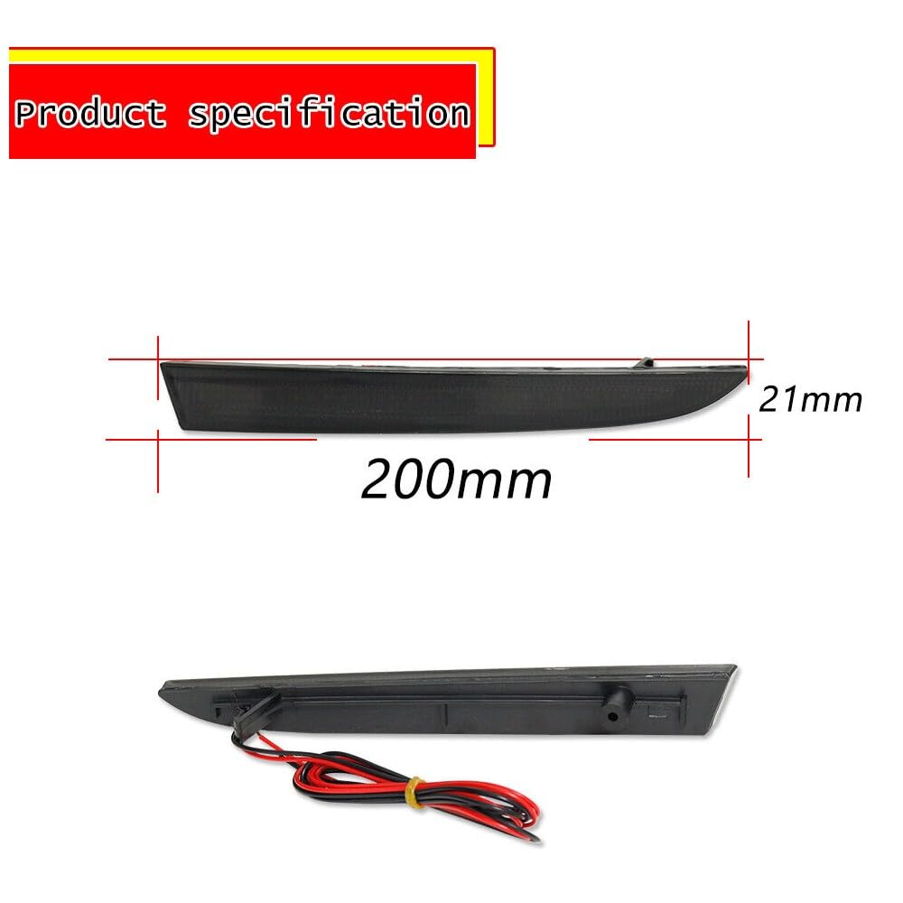 Amazon.com: Hymavine Smoked Lens Bumper Reflector Tail Lights 16  