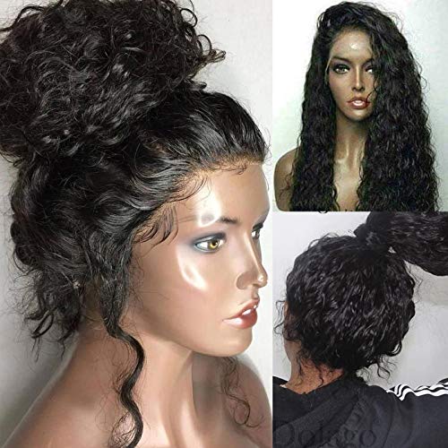Friya Lace Front Wigs Long Curly Heat Resistant Fiber Synthetic Hair Natural Hairline Glueless Black Loose Wave Wig With Baby Hair Wigs For Women 22 Inch