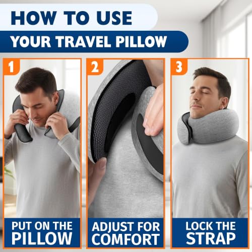 Image of Travel Neck Pillows for Airplanes, 4-in-1 Set, 360 G-Shape