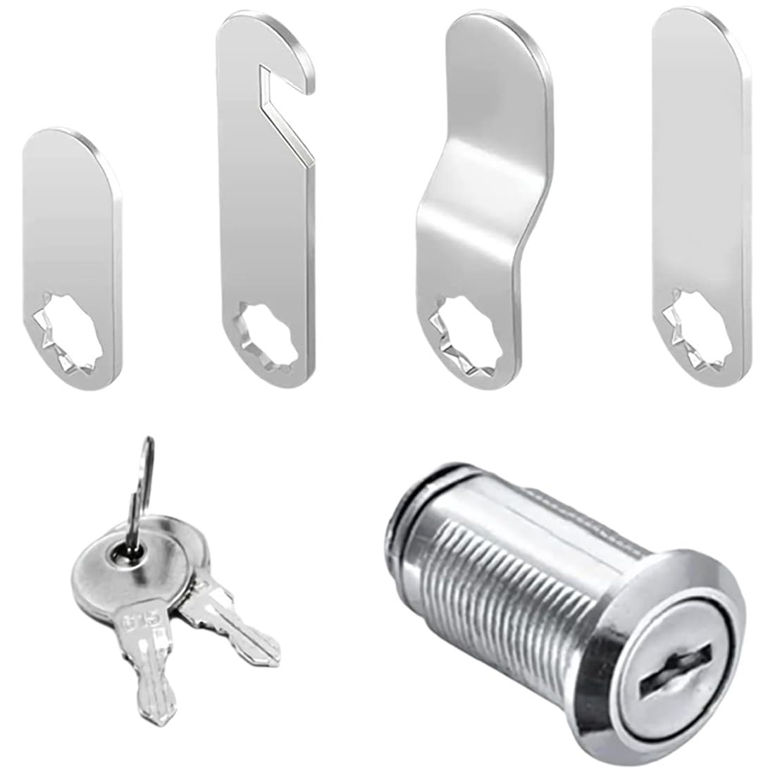 ZUWIJEQ Cerradura de buzón, 1 pieza Cerradura de levas, cerradura de armario, cerradura de muebles, cerradura de palanca, de acero inoxidable fundido a presión, viene con 4 placas diferentes, 20 mm