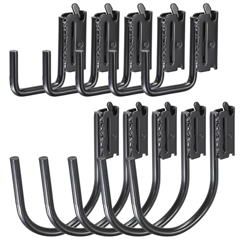 OwnMy 10PCS E Track Hooks J Hooks 2 and 4 Heavy Duty Steel X Track Hook for Hanging Wall Mount E-Track Accessories for Enclosed Trailers Hook for Semi-Truck Cargo Van