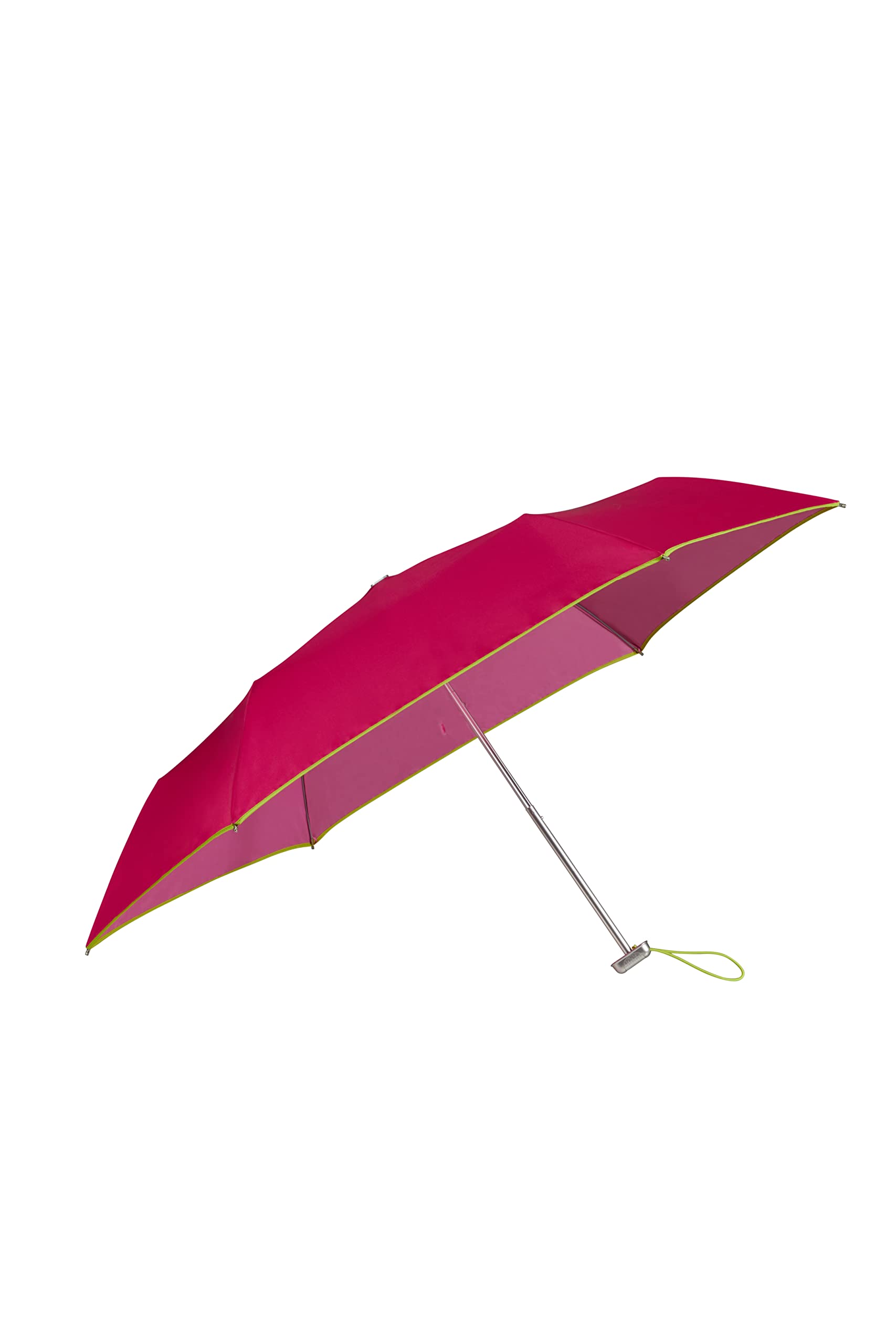 Samsonite Alu Drop S - 3 Section Manual Flat Umbrella, 23 cm, Pink (Dark Pink/Grass Green), Dark Pink/Grass Green, Umbrellas