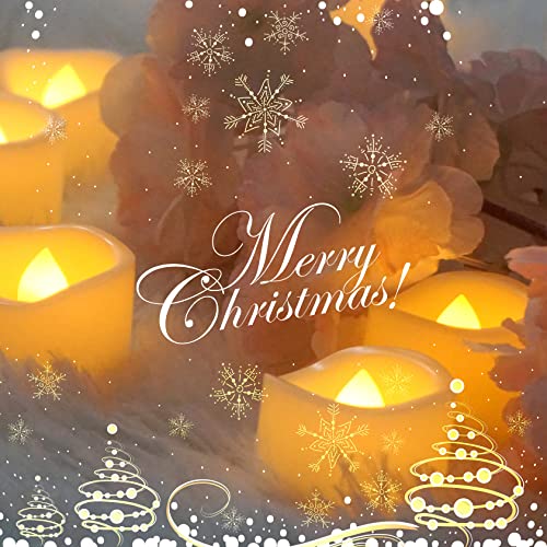 Image of CANDLE CHOICE Battery Operated Flameless Tea Lights Realistic Flickering Long Lasting LED Votive Tealight Candles for Halloween Thanksgiving Christmas Wedding Decorations Battery Included 24 Pack