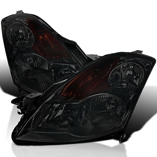 SPEC-D TUNING Smoke Lens Headlights Compatible with 2007-2009 Nissan Altima 4Dr L+R Pair Head Light Lamp Assembly