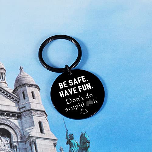 Funny Gift From Mom Inspirational Keychain For Teen Boys Girls Gifts For 16Th 18Th Birthday Christmas Valentines Day Gifts Don't Do Stupid Poop Drive Safe Keychain Kids Graduation Gifts For Him Her #TOP1