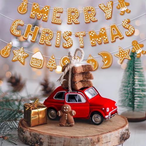 Image of Merry-Christmas Holiday Party-Decorations Wall-Window Banners - 2pcs Fireplace Happy New Year Birthday Paper Streamers, Hanging Backdrop Decor Lasting Surprise