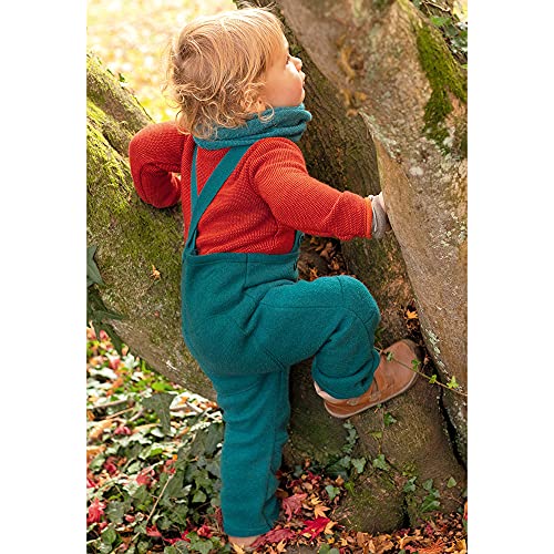 Kids Wool Pants with Suspenders: Organic Merino Wool High Waist Trousers for Boys and Girls, 1-8 Years2