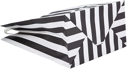 Miniatura 8 de RNORRI Bolsas de regalo, 50 bolsas de papel de 8 x 4.75 x 10 pulgadas, bolsas de papel kraft medianas para fiesta, bolsas de papel kraft negras a