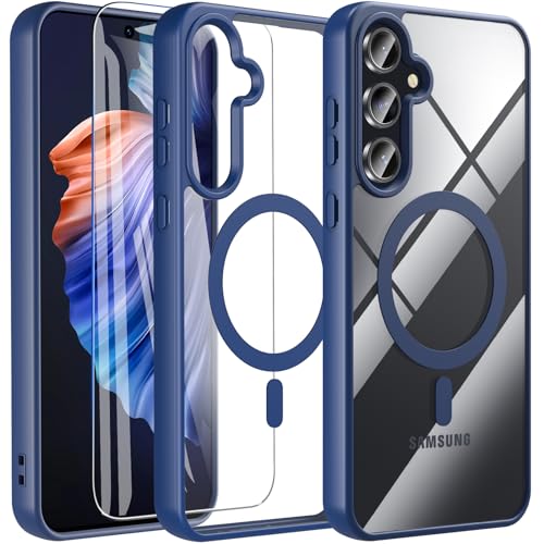 Hensinple Samsung Galaxy A55 5G/A35 5Gp XN[veN^[tAMagSafeΉ ~^[ ϏՌ  ϋv ی X NA Jo[ X}zP[X (u[)