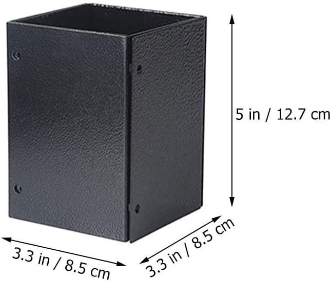 Yardwe Mailbox Post Base Protector Heavy Duty Metal Column Guard for Deck Railing Fence Support 5.00X3.34X3.34 Inch with Easy Installation Kit