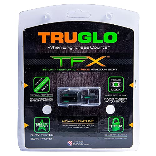 Image of TRUGLO TFX Handgun Sight | Durable Shock-Resistant Compact Brightly Glowing Tritium & Fiber-Optic Xtreme Day /Night Sight for Handguns