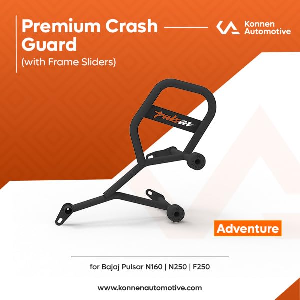 Image of Premium Crash Guard with Frame SlidersCompatible with Bajaj Pulsar N160 | N250 | F250 (Heavy Duty) (Crash Guard ADV)