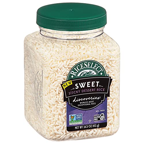 Riceselect Discoveries Sweet Sticky Dessert Rice, Gluten-Free, Non-Gmo, Vegan, 14.5-Ounce Jar, White #TOP1