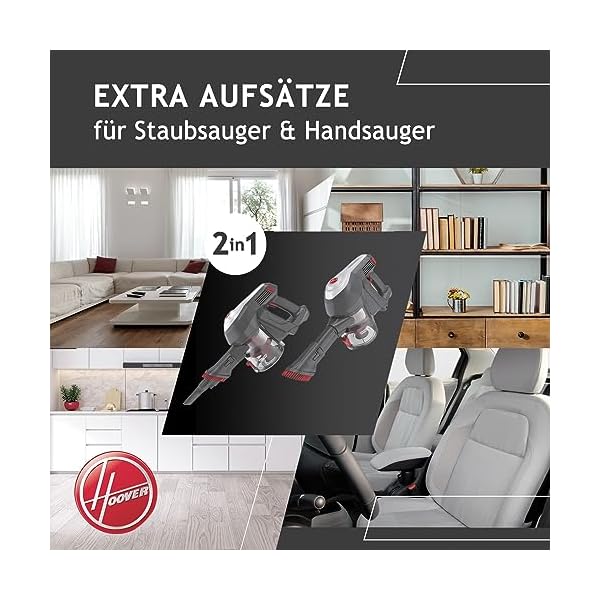 Hoover Akku-Staubsauger Tierhaare H-FREE 100 PETS ohne Beutel + Tierdüse I bis 40 Min. Laufzeit I Staubsauger kabellos mit LED, XL Staubbehälter & Parkfunktion I Akkusauger mit Fugendüse & Staubbürste – Bild 5