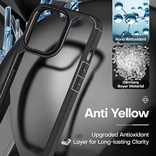 Image of TAURI for iPhone 13 Pro Case, with Screen Protector, Black | Anti-Yellowing Military-Grade Protection Shockproof Slim Phone Case for iPhone 13 Pro