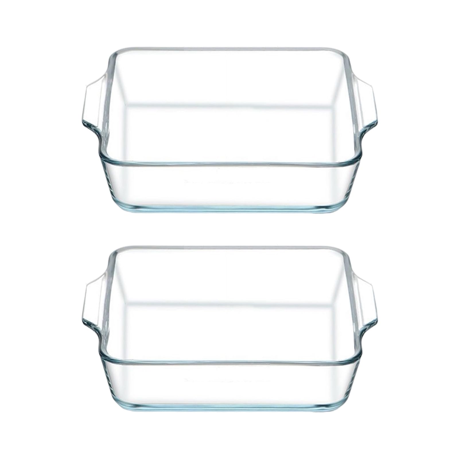 Xinsheinelry 2Pieces Clear Glass Cookware Set Microwave Serving Dishes Suitable for Oven and Serving with Nonslip Handle Clear Bakeware for