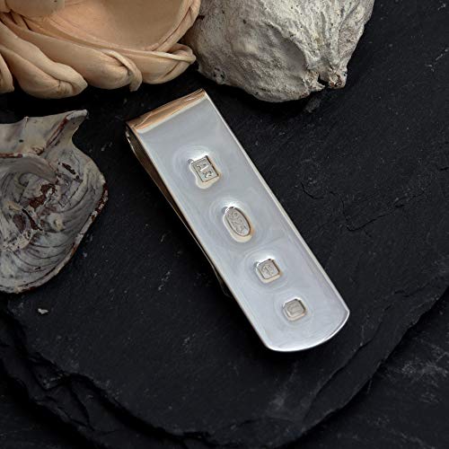 Alexander Castle Slim Solid 925 Sterling Silver Featured Hallmark Money Clip for Men with Jewelry Gift Box - Men's Gifts - 56mm x 16mm2