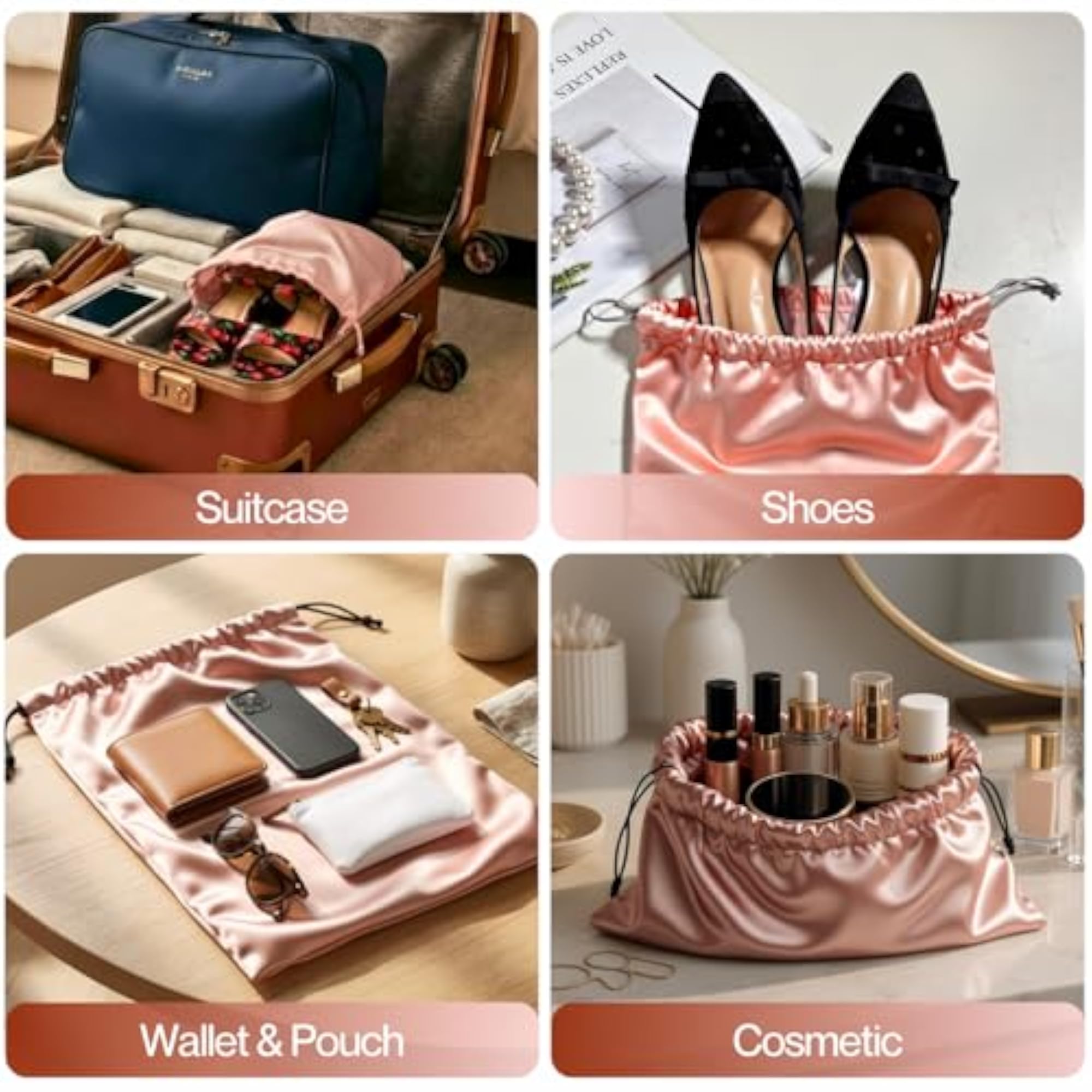Silk Shoe Bag Cover for Shoe Storage