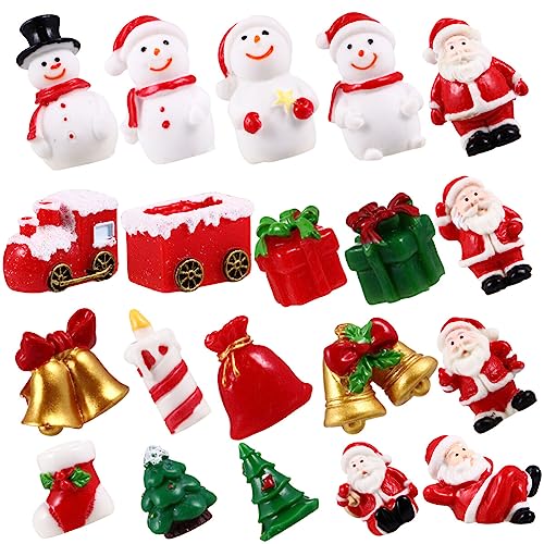 Garneck クリスマス 飾り 60点 ミニチュア 置物 クリスマス オーナメント 27x45mm ミニ 手芸用品 樹脂 手作りアクセサリー 置物 装飾 飾り 卓上 盆栽 鉢植え 園芸 小道具 ランダムパターン ランダムスタイル