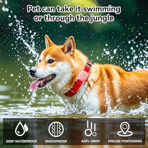 Image of GOCII for Airtag Dog Collar Holder 2 Pack,Waterproof Dog Collar Holder for Apple AirTag(Gen 1 & 2),Silicone Air Tags Case for Dog Collars(Light Pink)