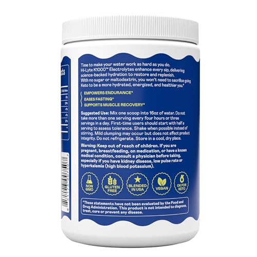 Image of Hi-Lyte Keto K1000 Electrolytes Powder | Raspberry Lemon | Hydration Supplement Drink Mix | Boost Energy & Beat Leg Cramps | No Sugar, No Maltodextrin | 120 Servings