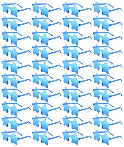 PLULON 15 Pairs Star Sunglasses Bulk Rimless Star Shape Sunglasses for Kids Star Glasses Bachelorette Party Sunglasses Star Party Favors for Women Kids Adult - Blue