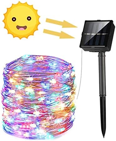 BZMRSDE Outdoor Solar Led String Light Waterproof Christmas Wedding Decoration with 8 Lighting Modes for Porch Balcony Patio Camping Wedding (Color : RGB, Size : 7M-50LED)