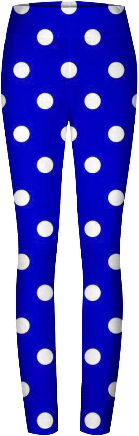 Polka Dot Print Yoga Pants for Women High Waisted Stretch Workout Leggings Seamless Athletic Tights Gym Pants