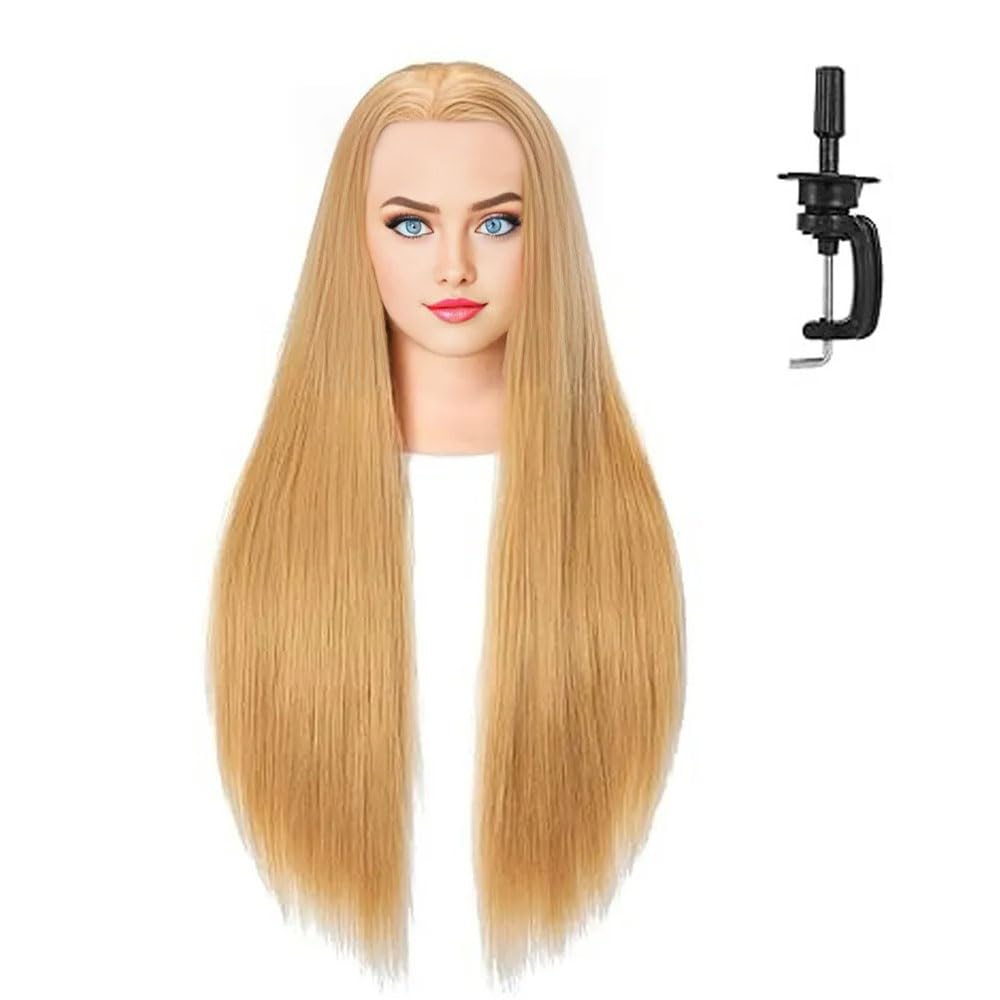 VIVIAN Dummy for Advance Hair Styling Practice, Cutting and Curling | Color: Golden | Length: 28 Inches