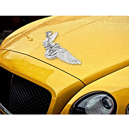 Image of Goddess Hood Ornaments for Cars Angel Flying Wings Logo Car Front Bonnet Stand Cars Metal Stickers Decals 3D Emblem Badge Auto Sticker Symbol Hood Ornament for Trucks Vehicle (Chrome Sliver)