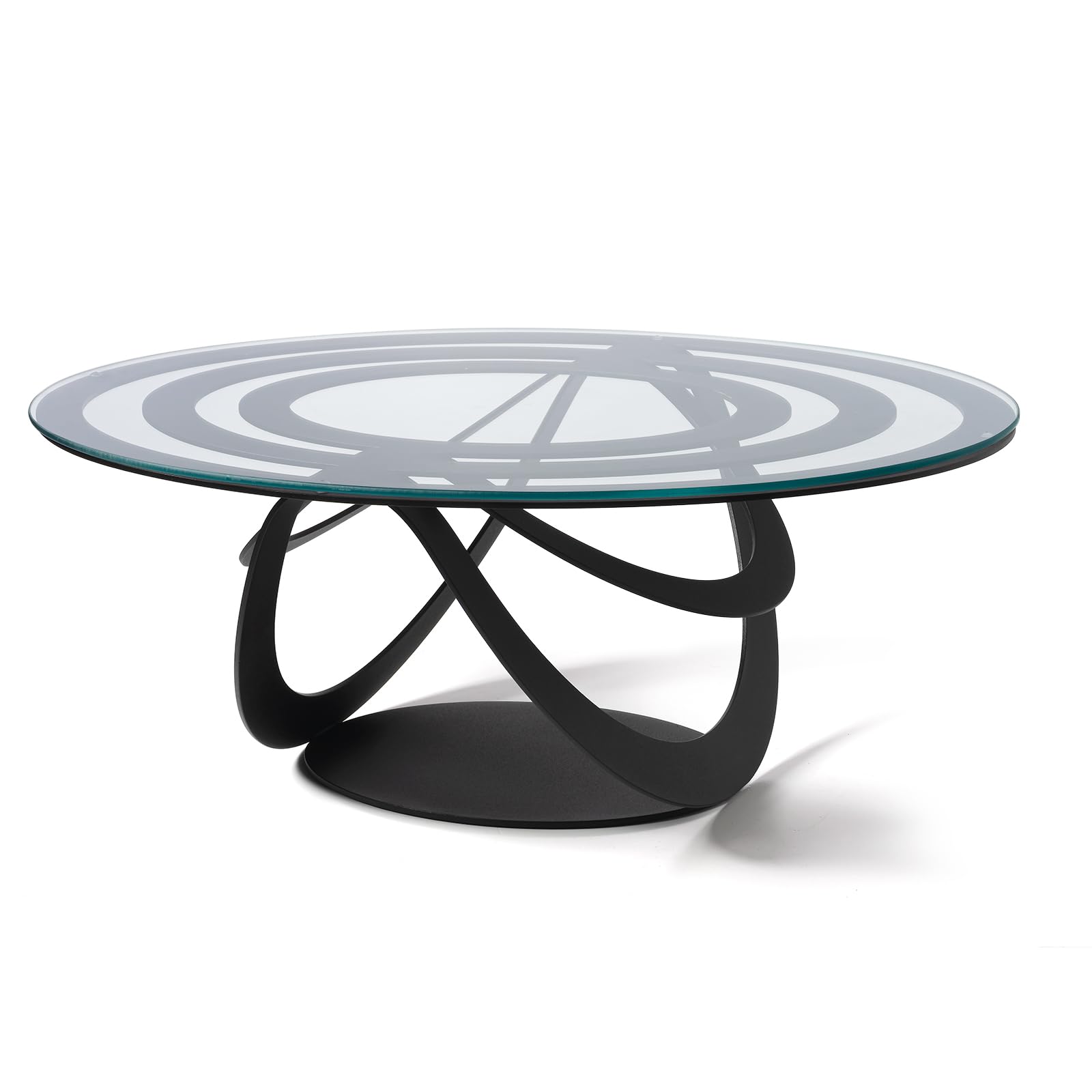 Table basse ovale en fer noir Arti & Mestieri meuble de salon design italien 80cm
