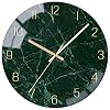 VIKMARI Glass Wall Clock Silent Non Ticking Wall Clock- 12 Inch Quality Quartz Battery Operated Round Easy to Read Home/Office/Classroom/School Clock (Dark Green)